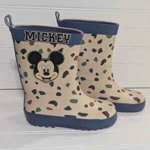h&m Mickey Mouse Kids Goulashes Disney 10 Rubber Rain Boots Speckled Boys Girls